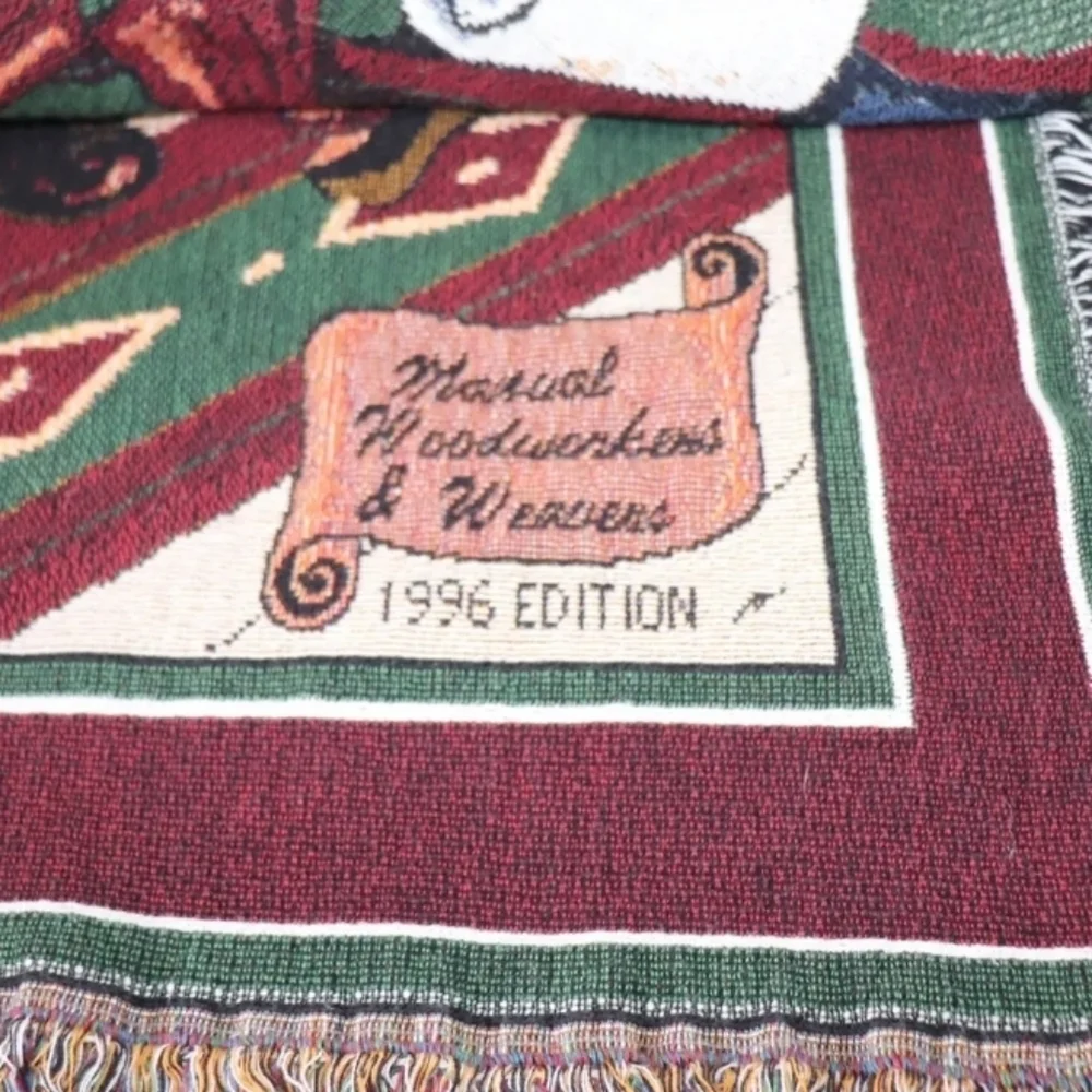Manual Woodworkers and‎ Weavers 1996 Edition Throw Blanket Santa Christmas